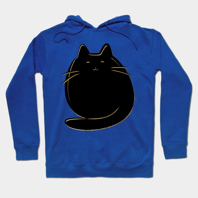 Cute black and gold cat Hoodie by Nartissima